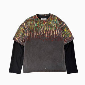 300 GSM Luxury Custom T-<strong>shirt</strong> Plus Size Round Neck <strong>Pro</strong> <strong>Club</strong> T-<strong>shirts</strong> Designer Graffiti Double Long Sleeve for Men T-<strong>shirt</strong> - Product Image 3