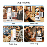 Kiosque de commande automatique de 15,6 pouces avec écran tactile, terminal de paiement, Windows, Android, processeur Intel pour restaurant et commerce de détail