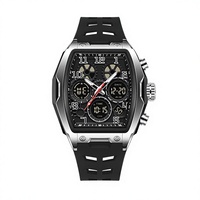 Montre multifonctionnelle tendance Sanda Live-Stream Bestseller avec cadran à aiguilles, bracelet en silicone, sport, étanche 5 ATM, réveil, pour homme, en zinc