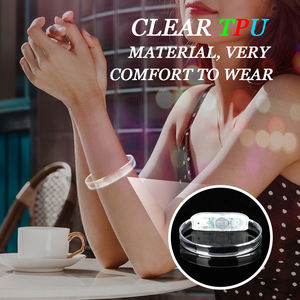 חינם לוגו שינוי צבע לוגו מותאם אישית מופעל <span class=keywords><strong>wristband</strong></span> מהבהב רצועה מפרק היד הוביל צמיד מוסיקה למסיבות - Product Image 3