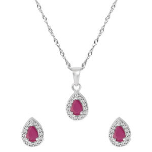 Ensemble collier et boucles d'oreilles en forme de larme en argent plaqué argent avec diamants américains CZ pour femmes, bijoux étincelants et magnifiques - Product Image 5