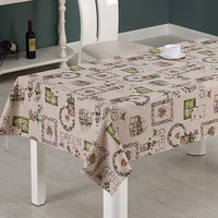 Nappe en PVC Série Jute RNPT, certifiée SGS, moderne, luxueuse, à motifs floraux en relief, imperméable et anti-taches, pour la maison
