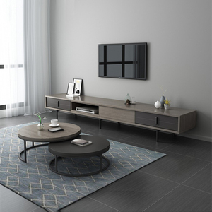 Étagère de vitrine sur pied en bois Mdf nordique, présentoir gratuit, <span class=keywords><strong>Console</strong></span> de salon, meuble Tv moderne <span class=keywords><strong>avec</strong></span> tiroirs - Product Image 3