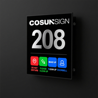Cosun Hotel Apartment LED Logo personnalisé Langue Numéro de chambre Panneaux de porte Interrupteur tactile Panneaux de sol Plaque de porte avec interrupteur du MDN