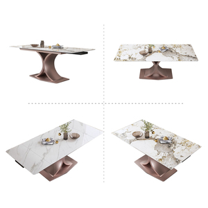 Ensemble Table à Manger de Luxe en Pierre Massive 6 Chaises, Table à Manger en Pierre Frittée 6 Places, Meubles de Foshan en Béton - Product Image 6