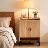 Étagère de rangement en mélamine de luxe moderne, buffet à trois niveaux, design durable et écologique pour le rangement de la chambre à coucher