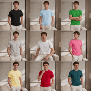 T-Shirt in 100% Cotone 240GSM, Collo Tondo, Manica Corta, Tinta Unita, Stampa Logo Personalizzata, per Uomo e Donna XYCMT25SS07 - Product Image 5