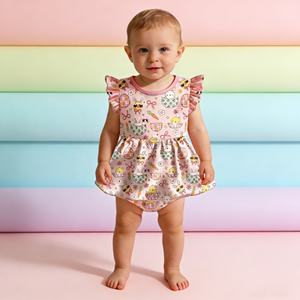 <span class=keywords><strong>Combinaison</strong></span> de haute qualité en gros pour enfants, pyjama bébé en tissu de bambou, vêtements pour bébés, barboteuse personnalisée pour enfants - Product Image 4