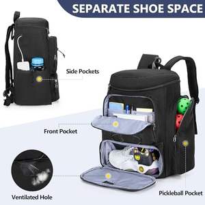 Muestra Gratuita de Mochila Casual Personalizada, Estuche para Raquetas de Pickleball, Funda Protectora Gruesa, Personalización Gratuita, Espacio de Almacenamiento para Accesorios - Product Image 3