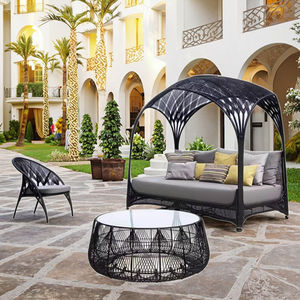 Lettino Prendisole Moderno Portatile in Metallo Inclinabile con Cuscini per Soggiorno, Cortile e Piscina/Spiaggia - Product Image 4