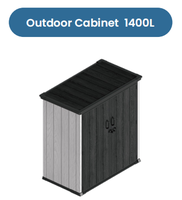 Armoire de rangement de jardin en acier rotomoulé KENDA 1400L, verrouillable, étanche, facile à assembler, pour l'extérieur, le jardin, le patio, la cour, pour ranger les outils