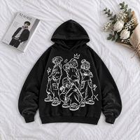 Sweat-shirt à capuche surdimensionné avec imprimé graphique, streetwear unisexe, décontracté, logo personnalisé, mélange de coton