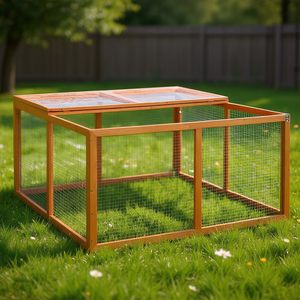 Casa para conejos de madera maciza de abeto, 48.8x47.2x23.6 pulgadas, mueble para mascotas de exterior - Product Image 2