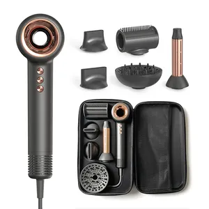 Super secador de cabelo iônico profissional inteligente, conjunto modelador de cabelo 5 em 1, motor sem escova, secagem rápida