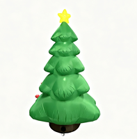 Décoration de Noël gonflable de 2,1 m avec Père Noël jouant de la guitare, arbre de Noël gonflable avec lumières LED pour fêtes de fin d'année, jardin et pelouse