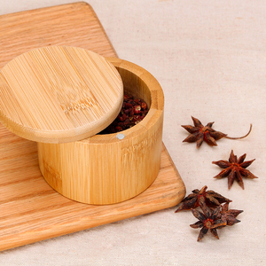 Natural Bamboo Containers Organizer Jars Seasoning Jar Salt <span class=keywords><strong>Can</strong></span> Home Spice Bottle With Lid - Product Image 3