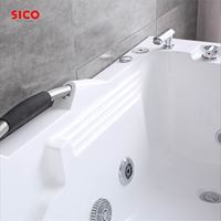 Baignoire d'angle autoportante moderne en acrylique Jacuzzier avec hydromassage, drain écologique, garantie 3 ans, longueur 1,7 m pour salle de bain