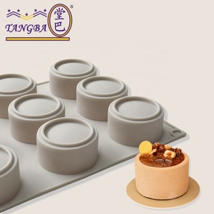 Tangba 12 pièces Art <span class=keywords><strong>déco</strong></span> cylindrique Silicone Mousse moule résistant chauffé outil de cuisson pour Cupcakes bricolage maître - Product Image 2