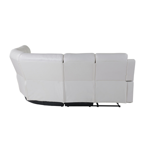 White Right Arm Facing Sectional Sofa Set-Faux Leather <b>Convertible</b> Modern Design for Apartment Living Rooms - Product Image 6