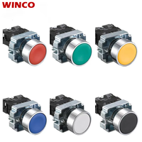 Vente directe usine – Bouton-poussoir momentané en alliage 22 mm, 10A 240V~, circulaire plat, pour panneau, NC/NO XB2-BA31 XB2-BA42 ZB2-BE101C 102C