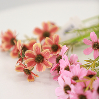 Fleur de chrysanthème artificielle réaliste au toucher naturel, en soie et latex, faite à la main, longue durée, pour la Saint-Valentin