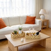 Panier de rangement rectangulaire en plastique de style minimaliste avec poignée pour une utilisation sur le bureau, pour les collations, les fruits, les jouets, les articles divers