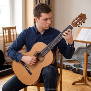 <span class=keywords><strong>Chitarra</strong></span> Classica NMI-CG-035 con Finitura <span class=keywords><strong>Satinata</strong></span>, Top in Abete e Cedro, Fondo e Fasce in Mogano, Corde in Nylon - Product Image 4