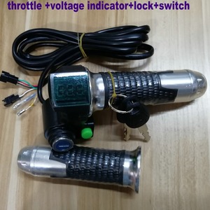 Twist Throttle Voltmeter/Display 12-99v Multifunktion schalter Lock/Key Accelerator Elektro fahrrad lenker TRICYCLE Scooter Parts - Product Image 3