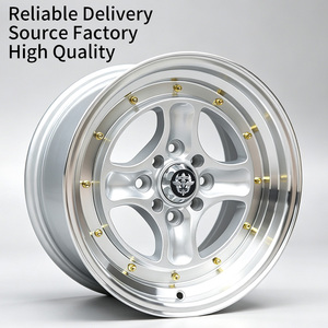 Jantes en alliage de voiture FLowtone, <span class=keywords><strong>prix</strong></span> d'usine, 15 pouces, 8 trous, 4X100/114.3, 4X100/108, couleur or, en stock - Product Image 1