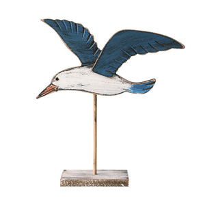 Figuras de Aves Marinas de Madera Hechas a Mano, 2 Piezas, Estilo Mediterráneo, Decoración para Sala de Estar, Adornos de Mesa - Product Image 4