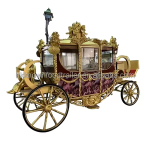Carruaje de Caballos Eléctrico para Bodas, Transporte Especial OEM, Color Dorado, Escultura Real, Carruaje de Caballos - Product Image 1