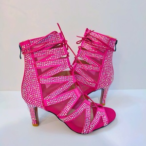 Botas de Jazz Latino Doradas para Mujer de 7cm/9.5cm/11cm, Brillantes, Transpirables, de Malla, con Tacón Alto, para Baile de <span class=keywords><strong>Bachata</strong></span>, Salsa y Salón - Product Image 5