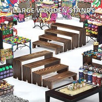 Grote houten wandbevestigde multifunctionele stapelbare displaystandaard met één niveau voor verkopersbeurzen, cupcake standaard