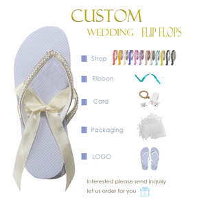 Infradito Personalizzate BRIDE Bianche con Glitter <span class=keywords><strong>Argento</strong></span>, Sandali Semplici Bianchi, <span class=keywords><strong>Scarpe</strong></span> da Ballo, Infradito da Matrimonio per Ospiti - Product Image 2
