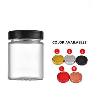 Glasbehälter mit Metall deckel Weithals Glas mit gerader Seite für Honig gurken marmelade Obst Erdnüsse Butter Lebensmittel lagerung - Product Image 3