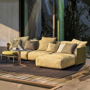 New Arrival Modern All Weather Outdoor Furniture Garden Set Stainless Steel Frame Fabric Sectionals - Product Image 6
