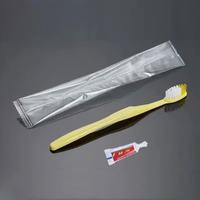 Articles de toilette pour hôtel, brosse à dents jetable avec dentifrice, kit dentaire pour hôtel