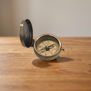 Personalized <b>Antique</b> Brass <b>Compass</b> Nautical Pocket Gift for Camping & Hiking Waterproof Durable Gold Dial Display Pointer - Product Image 2