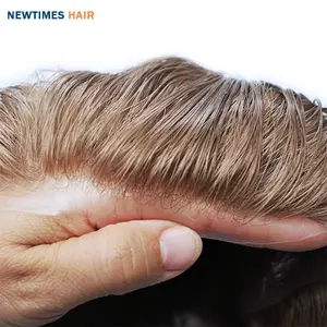 HS1 newtimeshair 재고 슈퍼 얇은 피부 pu 남자 인간의 머리 toupee 패치 헤어 교체 시스템