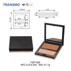 Boîtes de poudre cosmétiques vides en plastique 5.0+4.5ml en gros, emballages de fard à joues, palettes de fards à paupières 2 compartiments pour parfum - Product Image 2
