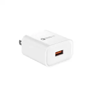 Nuevos productos 2024 US/PSE certificado 18W QC3.0 Cargador de pared USB con enchufe de EE. UU. Para auriculares Bluetooth y teléfonos inteligentes