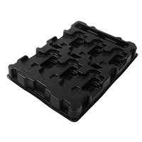 Logo de gaufrage de qualité alimentaire plateaux blister en plastique truffe au chocolat noir plateau d'emballage de dattes de bonbons sucrés pour boîtes de chocolat