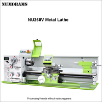Numobams NU260V 750W Tour à métaux manuel robuste 220V, portée de coupe 260mm, entre centres 700mm, pour atelier domestique