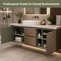 Panneau MDF HMR mélaminé 18 mm résistant à l'humidité E1, panneau moderne pour la décoration murale des cuisines et salles de bain