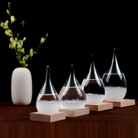 Baromètre en verre soufflé à la main, bouteille de verre tempête, prévisions météorologiques écologiques, design amoureux