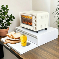 Nouvelle Tendance : Étagère à Micro-ondes Ajustable en Métal, Support de Micro-ondes Extensible pour Cuisine avec Tiroir Coulissant