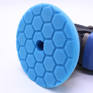 Éponge de polissage de voiture à structure en nid d'abeille à double <span class=keywords><strong>action</strong></span> de 5 pouces Tampon de polisseuse DA avec tampons hexagonaux de cirage et de polissage - Product Image 2