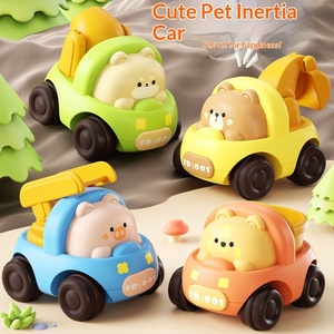 Voiture jouet portable éducative en ABS, modèle de véhicule d'ingénierie mini-<span class=keywords><strong>pompier</strong></span>, avec fonction de friction, motif animal de <span class=keywords><strong>dessin</strong></span> <span class=keywords><strong>animé</strong></span> mignon - Product Image 1