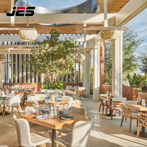 ชุดเฟอร์นิเจอร์ร้านอาหารกลางแจ้ง J2S รุ่น Patio พร้อมที่นั่งโค้งสไตล์สแกนดิเนเวียนทันสมัย ผลิตจากผ้ากันน้ำ เป็นมิตรกับสิ่งแวดล้อม เหมาะสำหรับโรงแรมและร้านกาแฟ - Product Image 4