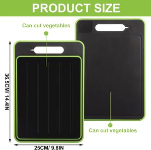 4 in 1 Defrosting Tray for Frozen Meat with Cutting Board Aluminum Thawing Tray for Frozen Meat With Silicone Tongs - Product Image 2